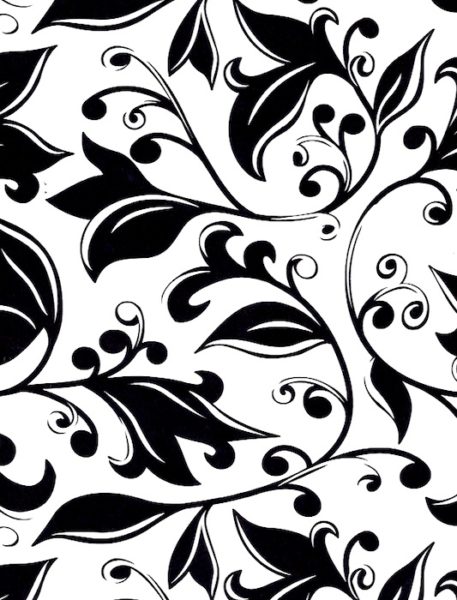 Black and White Floral Giftwrap
