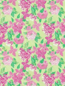 Pink and Green Floral Giant Roll