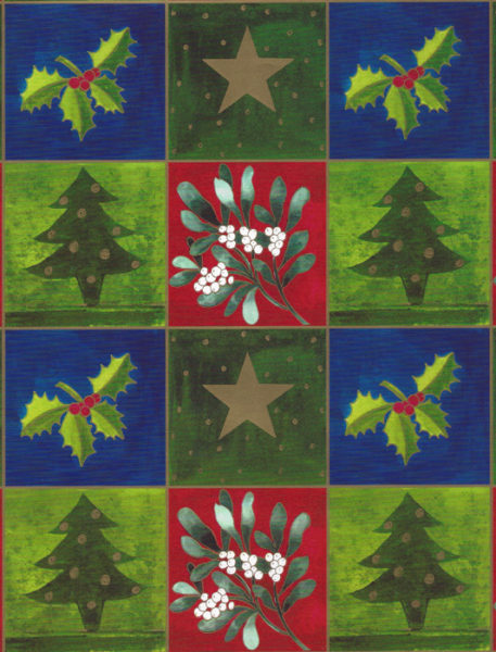Blue Christmas Icon Squares Giant Roll