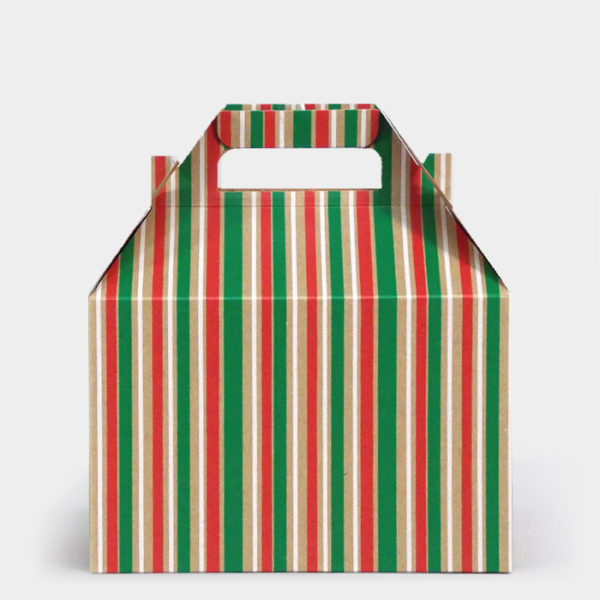 Kelly Cheer Stripe Kraft Gable Box