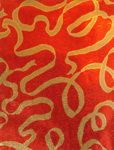Red & Gold Ribbons Embossed Foil