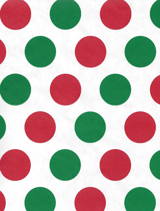 Green Dots on Red — Rich Plus Gift Wrapping Paper Wholesale