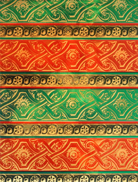 Red & Green & Gold Scrolls Foil
