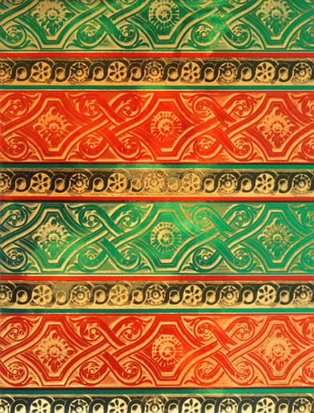 Red & Green & Gold Scrolls Foil