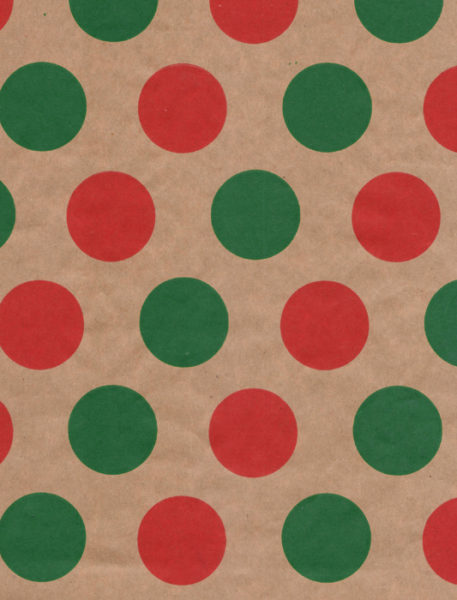 Red & Green Dots Kraft Gift Wrap
