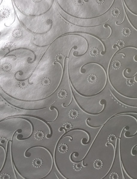 Silver and White Swirls Foil