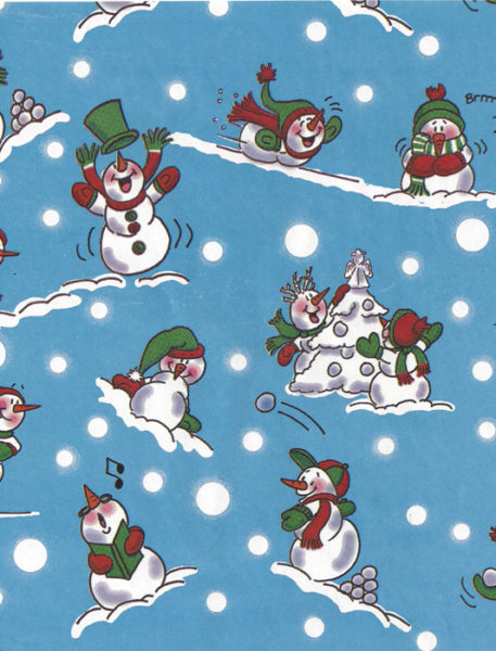 Snowmen on Blue Giant Roll