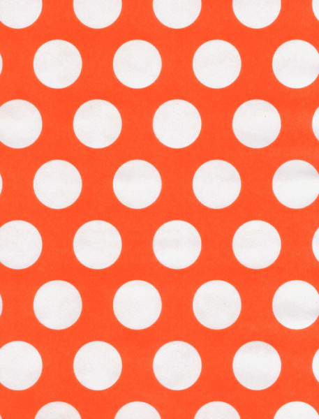 White Dot on Orange Giftwrap