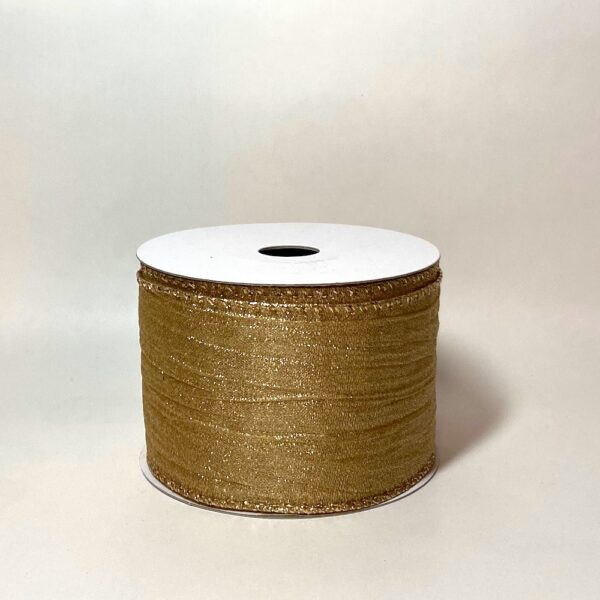 Spun Gold Wired Edge Ribbon